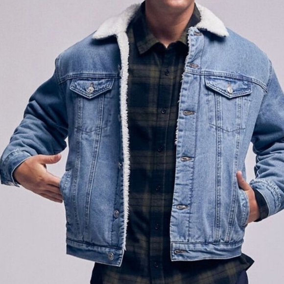 NEW! SUNRISE KINGDOM COLLECTION Sherpa Lined Denim Jean Jacket. - Picture 2 of 6